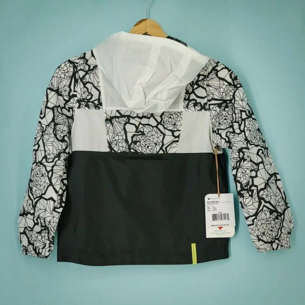 Obermeyer Size Extra Large XL Finn Windbreaker Bear Print Black White Jacket